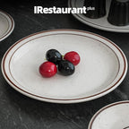 Stoneware Narrow Rim Brown Speckle, Plate 6.5", Case of 36