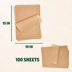 Zenlogy 10x15 Parchment Paper (100 Sheets) - Unbleached, High Heat, Non-stick, Pre-cut Baking Paper for Jelly Roll Pans - Great for Baking, Roasting, Wrapping, Dehydrator, and so much more