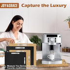 Joy&Grace Appliance Slider for Kitchen Appliances 360° Rolling Sliding Tray for Coffee Maker Countertop, Bamboo Coffee Pot Slider Rolling Tray (Natural, Large 16"x13")