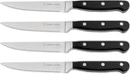 DURA LIVING Premium 4-Piece Steak Knife Set – Sharp Serrated Blades, Forged High Carbon Stainless Steel, Full Tang, Ergonomic Handle, Black – Perfect for Dining