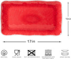 17” x 10” Rectangular Large Serving Platters, 2 Pieces Melamine Serving Trays Sets for Serving Food For Christmas, Mother's Day, Parties, Wedding, Gatherings, Dishwasher Safe. Reactive Red
