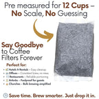 Ground Flavored Coffee In Filter Packs | Salted Caramel | Medium Roast Low Acid Mold Free Pouches | Bulk Packets Gourmet Bags for 10-12 Cup Drip Maker | Highest Rated Individual Premeasured Coffee
