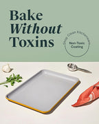 Caraway Non-Stick Ceramic Medium Baking Sheet - Naturally Slick Ceramic Coating - Non-Toxic, PTFE & PFOA Free - Perfect for Baking, Roasting, and More - Medium (15" x 10") - Marigold