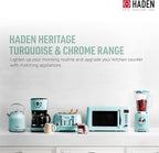 Haden Heritage 1.7 Liter Stainless Steel Electric Tea Kettle with Heritage 2 Slice Wide Slot Stainless Steel Bread Toaster, Turquoise