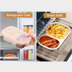 Bandesun Stainless Steel Snack Containers with Lids - 27 oz Salad Sauce Seasoning Container, Reusable Snackle Lunch Box for Kids & Adults, BPA-Free & Leakproof, Condiment Snack Pack Containers