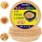 parchment paper for air fryer, 6.3inch round air fryer liners disposable,125PCS Non-stick parchment paper sheets for 3-5QT airfryer liners, Baking, Roasting Microwave