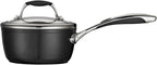 Tramontina Gourmet Ceramica Deluxe Sauce Pan with Lid, Non Stick Ceramic Interior, 1.5-Quart, Metallic Black, Made in Italy