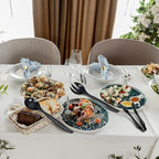 Supernal 36pcs Serving Utensils,Black Plastic Serving Utensils,Disposable Serving Utensils Set Include 9.75"Serving Spoons 9.75"Serving Forks 6.3"Plastic Serving Tongs for 12 Guests