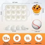 2Pack Silicone Muffin Pan For Baking With Metal Reinforced Frame, 12 Cup Regular Size Nonstick Cupcake Pan, BPA Free Silicone Muffin Tray, Cupcake Baking Pan Molds for Oven