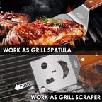 Grill Spatula for Outdoor Grill, 7-in-1 BBQ Spatula for Grill, 17 Inch Long Barbecue Tool, Perfect BBQ Gifts for Men (Color Box Packaging)