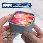 1/2 Cup Silicone Freezer Tray With Lid - Silicone Freezer Molds 4-Pack For meal prep & freezing of various sauces and other dishes, makes 4 perfect 1/2 cup portions cubes (Blue 4 Pack)