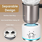 Milk Frother, 16.9 OZ Milk Frother and Steamer, 4 in 1 Electric Milk Frother Dishwasher Safe, Durable Silent Working Frother for Coffee, Hot and Cold Foam Maker, White