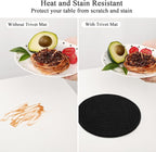 SHACOS 8 Inch Trivets for Hot Dishes, 4 Heat-Resistant Cotton Trivet Mats for Kitchen, Hot Pads for Countertops and Table, Pot Holders for Hot Pots and Pans, Black
