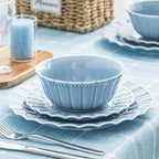 Ceramic Soup Serving Bowls for Kitchen, 6.4 Inch, Set of 4, Cereal Bowl Porcelain, Oven & Microwave Safe, Mixing Color