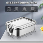 Umigy 4 Pcs Stainless Steel Food Containers 1000 ml Metal Bento Lunch Box Stainless Steel Food Storage Containers, Lockable Clips to Leak Proof, Reusable Dishwasher Snack Boxes for Work