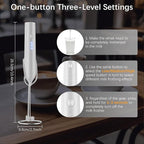 Rechargeable Milk Frother with Stand, Electric Frother Wand Handheld Coffee Foam Maker Detachable Stainless Steel Whisk Drink Mixer Foamer for Latte, Cappuccino, Hot Chocolate, Egg (White)
