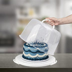 TMRIOPELP Tall Cake Carrier with Lid and Handle Insulated Cake Container Cake Transport Carrier Ideal for Pies Cupcakes and Pastries Perfect for Safe and Secure Cake Delivery (Grey, 12 inch)