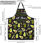 MBMSO Funny Avocado Apron Avocado Cooking Kitchen Aprons with Pockets Waterproof Apron for Chef Grilling BBQ Baking