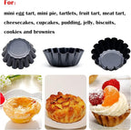 12 Packs Egg Tart Mold, Size 2.6 x 0.9inch, Non-Stick Pan Carbon Steel Cake Molds, Mini Pie Mould, for Pies, Chinese Egg Tart, Cakes