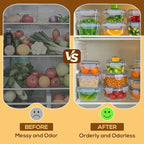 50 PCS Thicker Food Storage Containers with Lids, Clear Stackable Airtight Leakproof Reusable Plastic Meal Prep Container Set for Kitchen Storage/Lunch, Fridge/Microwave Safe with Labels&Pen