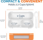 MINI Lunch-Box Snack Containers for Kids | SMALL Bento-Box Portion Container | Leak-proof Boxes for School Work Travel | Best for Adults Boys or Girls | Blue + Orange Set of 2