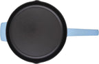KitchenAid Enameled Cast Iron Frying Pan/Skillet with Helper Handle and Pour Spouts, 12 Inch, Blue Velvet