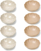 Dipping Bowls Set of 8, Ceramic Soy Sauce Dishes, 3 oz Dipping Sauce Cups, chrysanthemum Round Small Side Dish Dishes for Dipping Sushi Tomato Soy Sauce Dish Condiment Finger Bowls