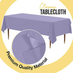 Exquisite 66% Thicker Premium Plastic Table Cloth Rectangle Table Cover 0.5 Mil 6 Pack Lavender Table Cloth 54 Inch x 108 Inch Disposable Tablecloth Won't Tear Easily Like Cheap Thin Brands
