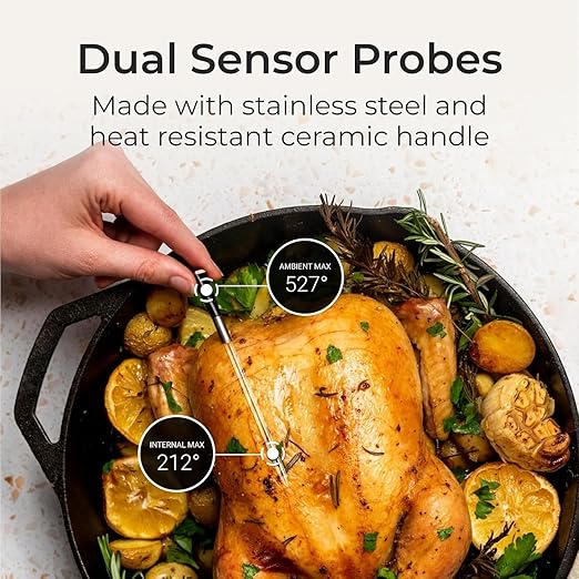 MEATER Plus Bundle: Smart Digital Wireless Meat Thermometer with Microfiber Kitchen Towel & Bar Blade Opener | Grilling, Smoking, Roasting, Baking, & BBQ | Limited Edition Brown Sugar Color