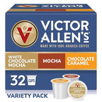 Victor Allen's Coffee Mocha Variety Pack (White Chocolate Mocha, Mocha, Chocolate Caramel), 32 Count, Single Serve Coffee Pods for Keurig K-Cup Brewers