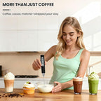 Milk Frother Handheld Rechargeable, Frother Wand Drink Mixer Electric Whisk for Coffee, Detachable With 3 Stainless Whisks, Hand Mixer for Lattes, Cappuccino, Matcha, Egg, No Stand, Black