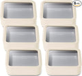 Caraway 6pc Glass Food Storage Set – 10 Cup Food Containers (6) - Ceramic Coated - Non Toxic, Non Stick with Lids - Microwave Safe - Cream