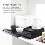 Yamazaki Home Tower Kitchen Countertop Organizer Appliance Stand With Drawer And Pull-Out Shelf - Steel