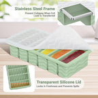 1/2 Cup Silicone Freezer Molds with Lid, 2-Pack Silicone Freezer Trays for Soup, Sauce & Broth – Meal Prep Containers, Large Ice Cube Tray, Oven & Dishwasher Safe