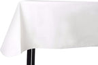 Yourtablecloth Heavy Duty Vinyl Rectangle or Square Tablecloth – 6 Gauge Heavy Duty Tablecloth – Flannel Backed – Wipeable Tablecloth with Vivid Colors & Many Sizes 60 x 120 White