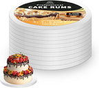 10Pcs Cake Drums 8 Inch, Cake Boards 8In,White Cake Drums Round 8 Inches Cake Boards with 1/2-Inch Thick Smooth Edges for Multi Tiered Birthday Wedding Party Cakes Drum Board (8inch/10pcs)