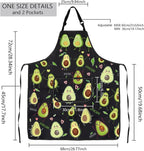 MBMSO Funny Avocado Apron Avocado Cooking Kitchen Aprons with Pockets Waterproof Apron for Chef Grilling BBQ Baking