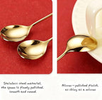 Christmas Teaspoon Gift Set of 4 | Premium 304 Stainless Steel Mirror Finish & Rust-Resistant | Small Spoon for Tea, Dessert & Coffee | Dishwasher Safe Hostess & Holiday Gift | Christmas Table Decor