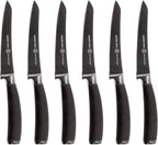 Schmidt Brothers - Titan 22 Series 6-Piece Jumbo Steak Knife Set, High Carbon German Stainless Cutlery in a Wood Gift Box