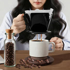Handmade Pour Over Ceramic Coffee Dripper - Authentic Brewing Experience for Camping, Office, and Home (Black)
