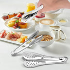 10PCS Serving Tongs, Small Kitchen Tongs,XEVOM Stainless Steel small Appetizer Tongs Mini Sugar Ice (5 Inch)