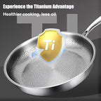 Titanium Pan, Pletefull Pure Titanium Pro Hammered Frying Pan, Multifunctional Non-stick Without Coating Cookware, Scratch-Resistant Durable Flat Pan Dishwasher-Friendly（10.23inch）