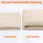Homaxy 100% Cotton Waffle Weave Kitchen Dish Cloths, Ultra Soft Absorbent Quick Drying Dish Towels, 12 x 12 Inches, 8-Pack, Beige