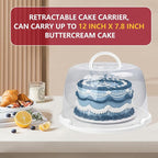TMRIOPELP Tall Cake Carrier with Lid and Handle Insulated Cake Container Cake Transport Carrier Ideal for Pies Cupcakes and Pastries Perfect for Safe and Secure Cake Delivery (Red, 12 inch)
