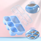 Bento Box Adult Lunch Box - 4 Pack, 5 - Compartment Meal Prep Container for Kids, Reusable Food Storage Snack Containers - Stackable for School, Work, and Travel (Transparent(Blue/Pink/Green/Yellow))