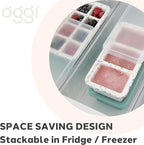 OGGI Prep & Portion Silicone Freezer Trays with Lid - Freezer Molds for Food, Ice Cube Tray, Food Prep Containers, Freezer Storage Containers, for Soup, Smoothie Cubes, Sauce, Broth, Leftovers - 1 Cup