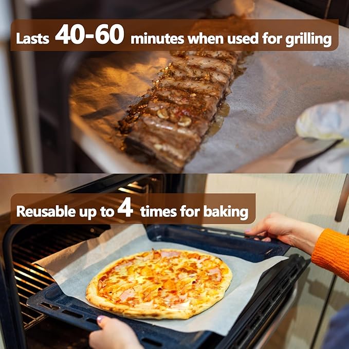 200PCS Thickened Precut Parchment Paper Sheets, 9×13 In Heavy Duty Non-Toxic & Unbleached Parchment Baking Paper for Baking, Grilling, Non-Stick & Comes in Convenient Packaging, Brown
