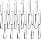 Artaste Rain 18/10 Stainless Steel (Silver (Set of 12), Dinner Knife (9.15-Inch))