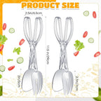 Tioncy Set of 12 Plastic Salad Scissor Tongs 11.2 Inches for Serving Reusable Food Tongs, Clear Utensils for Chef Cooking, Kitchen, Buffet, Party, Catering Supplies