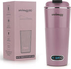 GO Heated Coffee Mug, Travel Mug, 13.5 OZ. Smart Mug, Battery Powered Heated Coffee Mug, Great for Coffee and Tea, Snap on Magnetic Charging Cord, New and Improved (Lilac)